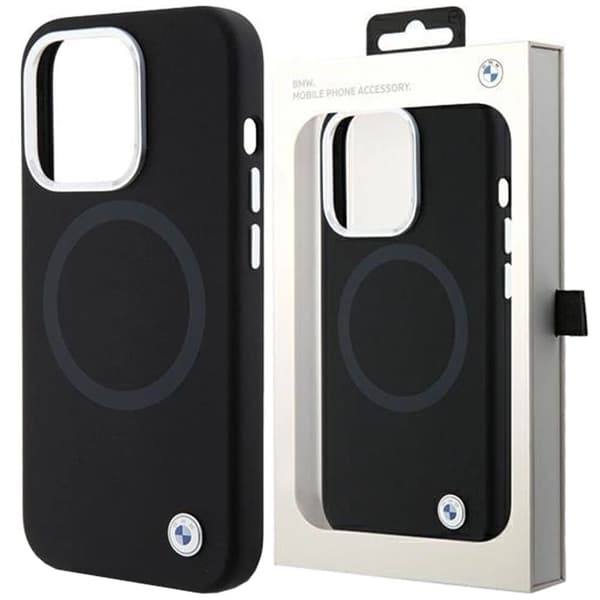 BMW Signature Liquid Silicone MagSafe-deksel til iPhone 15 Plus - Svart