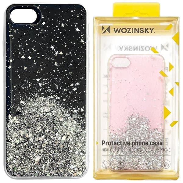 Wozinsky Star Glitter Shiny Deksel med Glitter Samsung Galaxy S21+ 5G (S21 Plus 5G) Svart