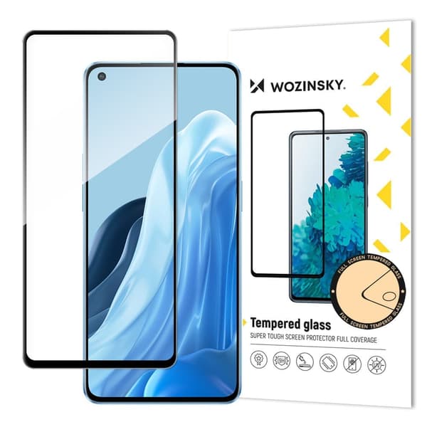 Wozinsky Super Durable Full Lim Full Skjerm Herdet Glass med Rammeveske Friendly Oppo Reno7 Pro 5G Black