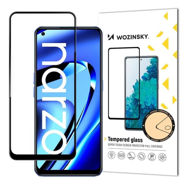 Wozinsky Super Durable Full Lim Helskjerm Herdet glass med Case Friendly Realme Narzo 50A Black