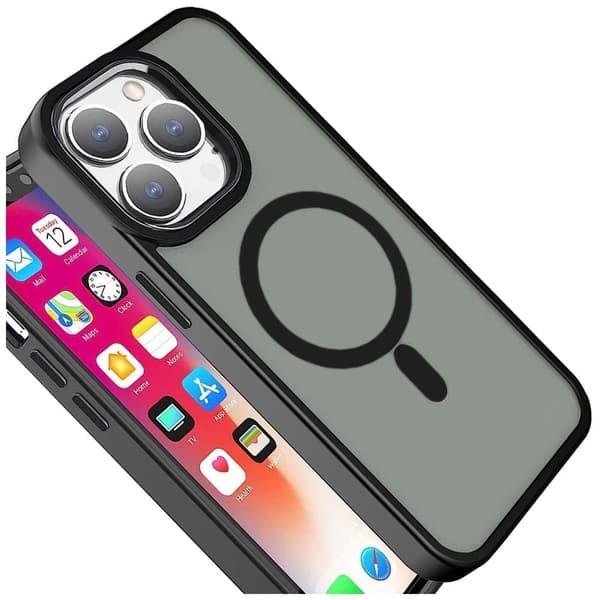 Magnetdeksel med MagSafe Color Matte deksel til iPhone 15 Pro - svart