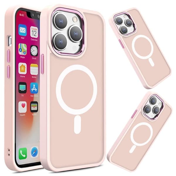 Magnetisk deksel med MagSafe Color Matte deksel til iPhone 15 Pro - rosa