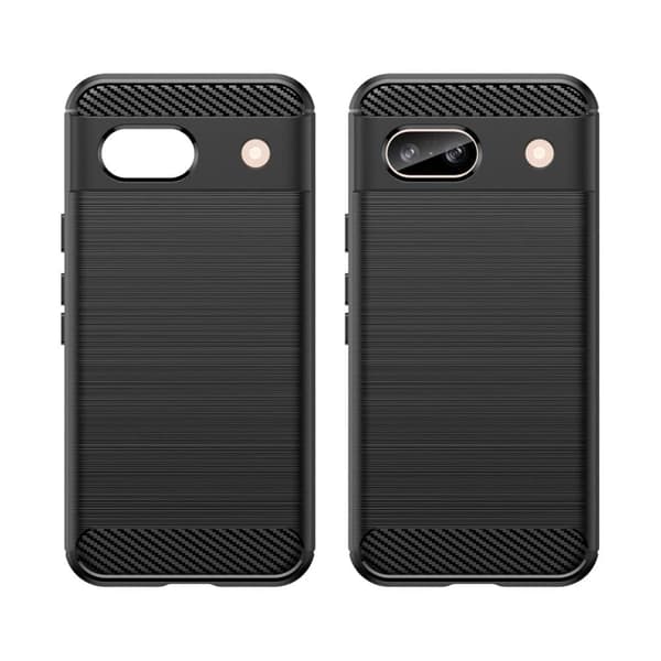 Carbon Case for Google Pixel 8A fleksibelt silikon karbon deksel - svart