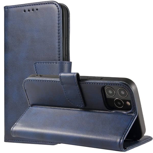 Magnet Case stilig etui med klaff og stativ funksjon for Samsung Galaxy A03s (166.5) blå