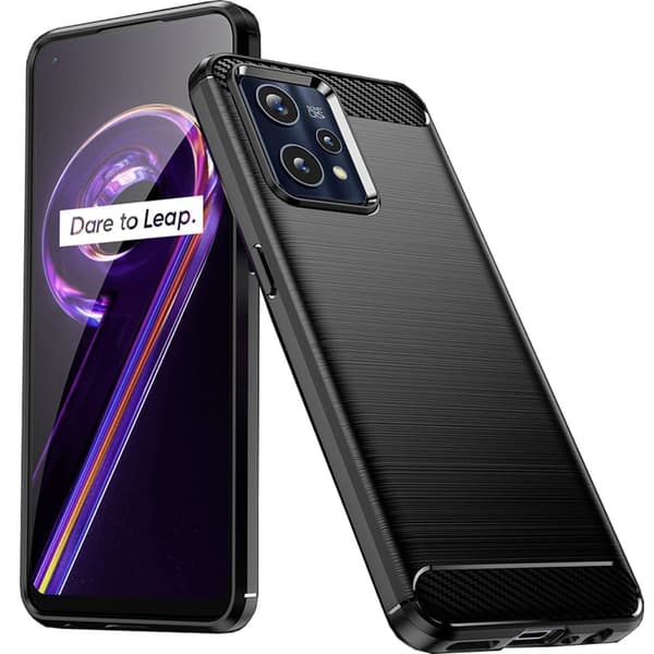 Carbon Case fleksibelt deksel for Realme 9 Pro + (9 Pro Plus) svart