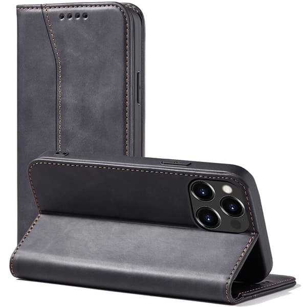 Magnet Fancy Case iPhone 14 Pro deksel med klaff lommebokholder svart