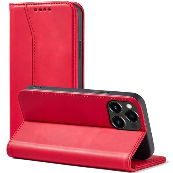 Magnet Fancy Case iPhone 14 Pro deksel med klaff lommebokholder rød