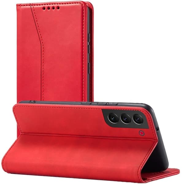 Magnet Fancy Case for Samsung Galaxy S23+ deksel med klaff lommebokholder rød