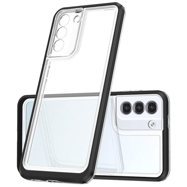 Klart 3-i-1 deksel til Samsung Galaxy S23 silikondeksel med ramme, svart