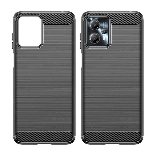 Carbon Case for Motorola Moto G13, fleksibelt silikon karbon skall, svart