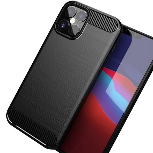 Carbon Case fleksibelt beskyttelsesdeksel for iPhone 12 mini svart