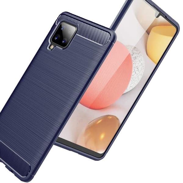 Carbon Case fleksibelt deksel Samsung Galaxy A42 5G blå