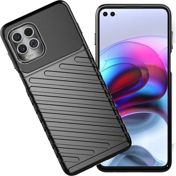 Thunder Case fleksibelt pansret deksel til Motorola Moto G100 / Edge S svart