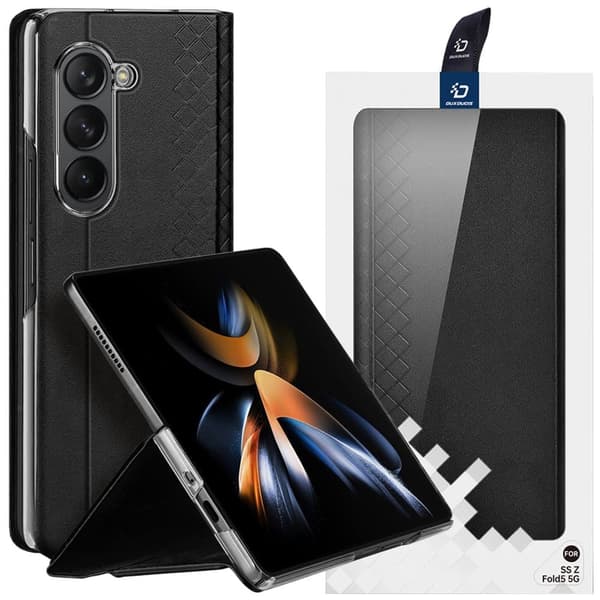 Skinnflip- og lommebokveske til Samsung Galaxy Z Fold5 5G Dux Ducis Bril - Svart