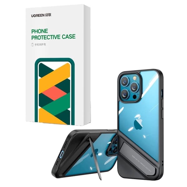 Ugreen Fusion Kickstand Case stivt deksel med gelramme og stativ for iPhone 13 Pro svart (90153)