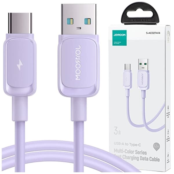 USB - USB C 3A-kabel 1,2 m Joyroom S-AC027A14 - lilla