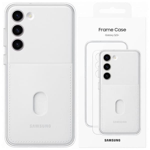 Samsung Frame Cover beskyttelsesdeksel for Samsung Galaxy S23 deksel med utskiftbare bakdeksler hvit (EF-MS911CWEGWW)