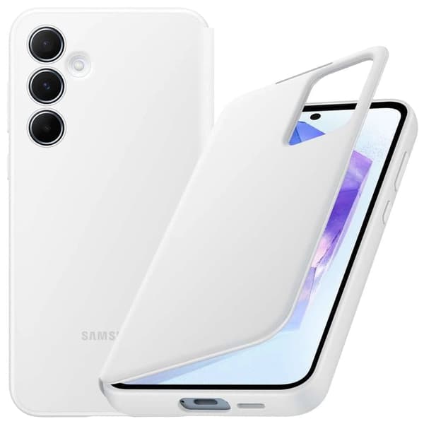 Samsung Smart View Wallet EF-ZA556CWEGWW deksel med klaff til Samsung Galaxy A55 - hvit