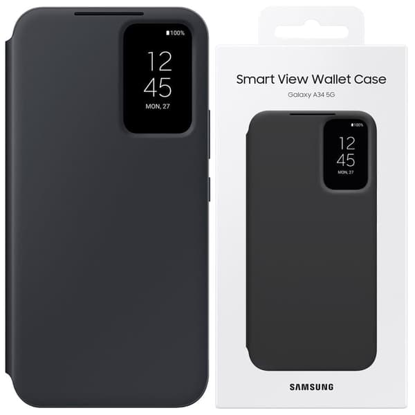 Samsung Smart View Wallet EF-ZA556CBEGWW Flip-deksel til Samsung Galaxy A55 - svart