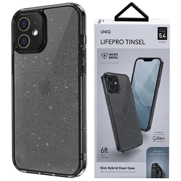 UNIQ LifePro Tinsel iPhone 12 mini 5.4 deksel svart/røyk