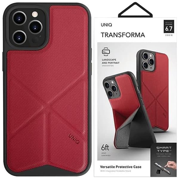 Uniq Transforma beskyttelsesdeksel til iPhone 12 / iPhone 12 Pro - rød