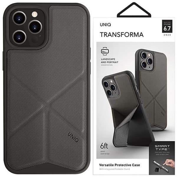 UNIQ Transforma iPhone 12 Pro Max 6.5 deksel grå/karbongrå