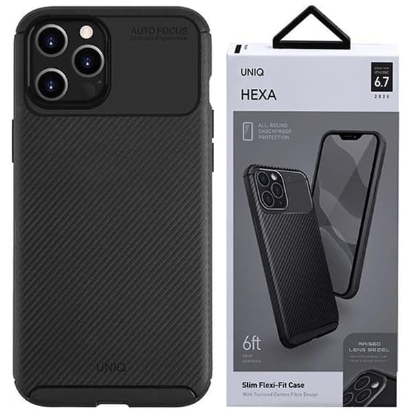 UNIQ Hexa beskyttelsesdeksel iPhone 12 Pro Max 6.7 svart/midnattssvart