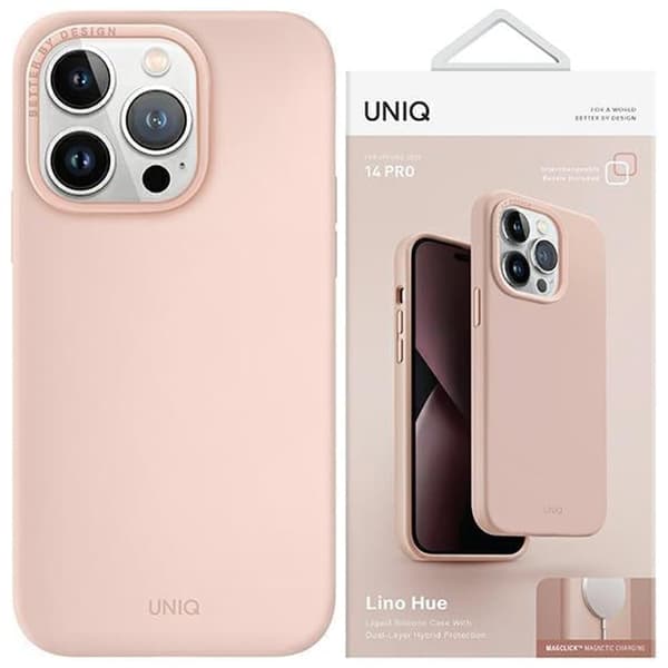 UNIQ Lino Hue iPhone 13 Pro / 13 6.1 deksel rosa/rød MagSafe