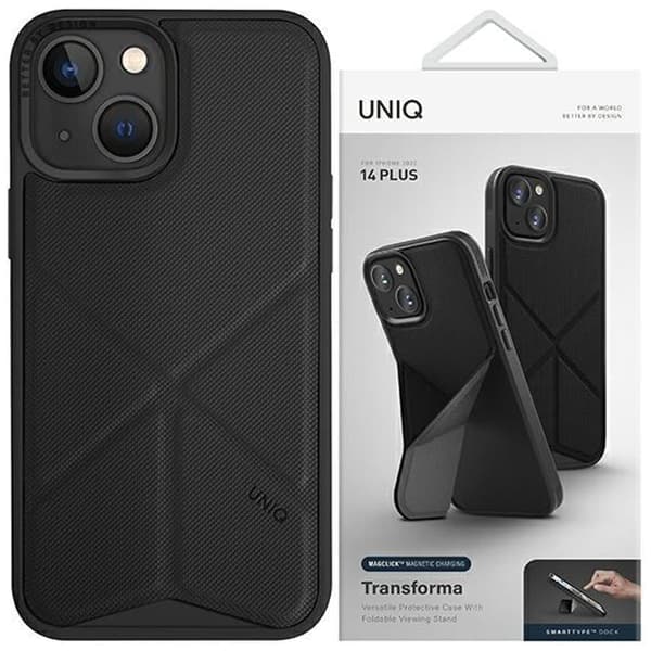 Uniq Transforma beskyttelsesdeksel til iPhone 14 Magclick Ladeenhet - svart