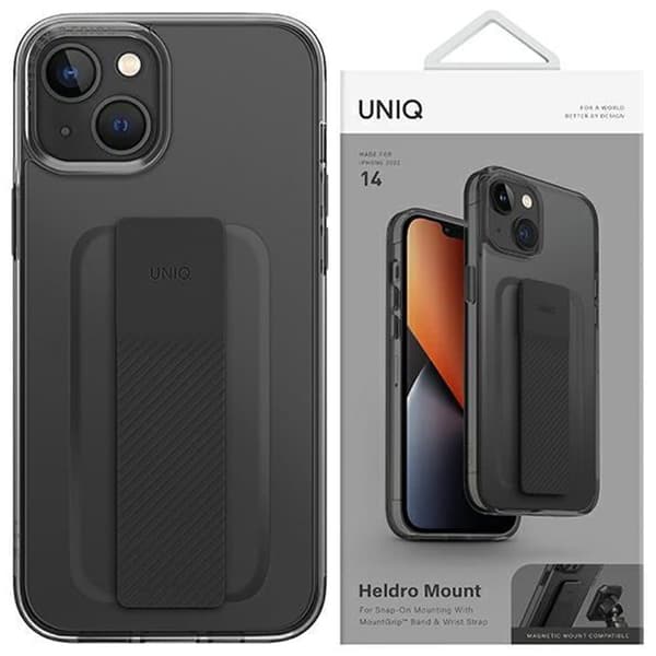 UNIQ Heldro Mount iPhone 14 Plus 6.7 deksel svart/røyk