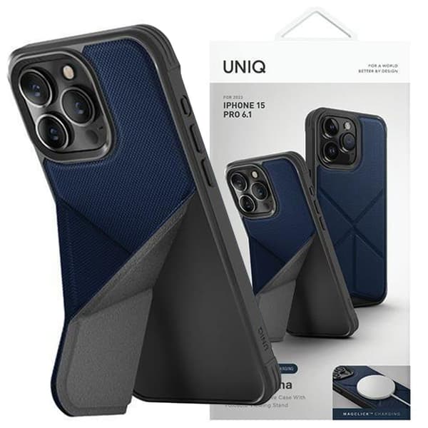 UNIQ-deksel Transforma iPhone 15 Pro 6.1 Magclick Lader blå/elektrisk blå