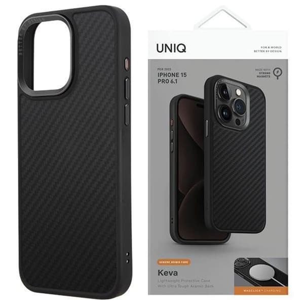 UNIQ Keva iPhone 15 Pro 6.1 Magclick ladeveske svart/kullsvart