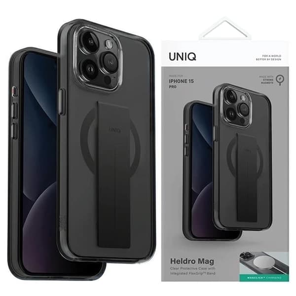 UNIQ Heldro Mag Magclick ladeveske til iPhone 15 Pro - svart