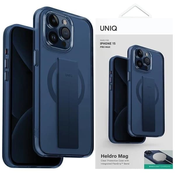 UNIQ Heldro Mag Mag Magclick ladeveske til iPhone 15 Pro - blå