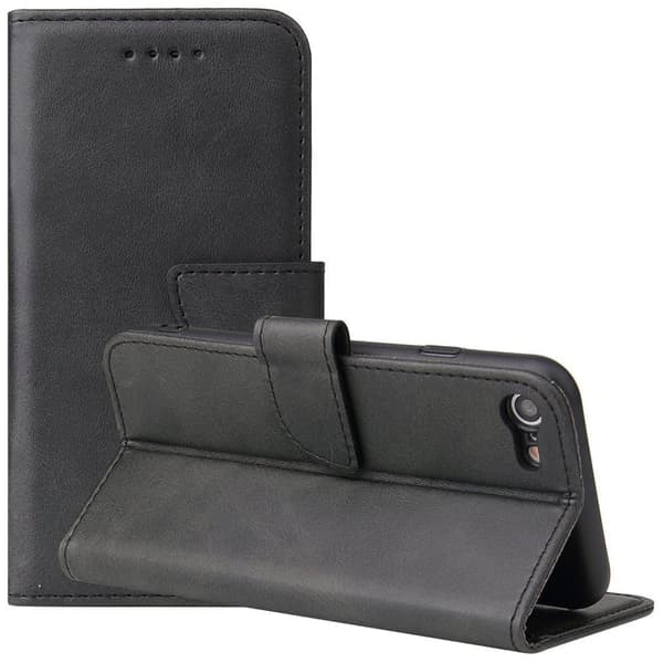 Magnet Case stilig etui med klaff og stativ funksjon iPhone SE 2022 / SE 2020 / iPhone 8 / iPhone 7 svart