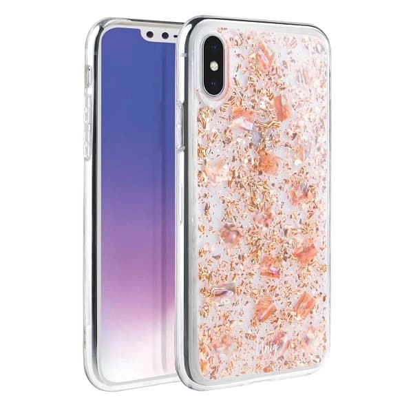 Uniq Lumence Clear beskyttelsesdeksel til iPhone Xs Max - rosa og gull
