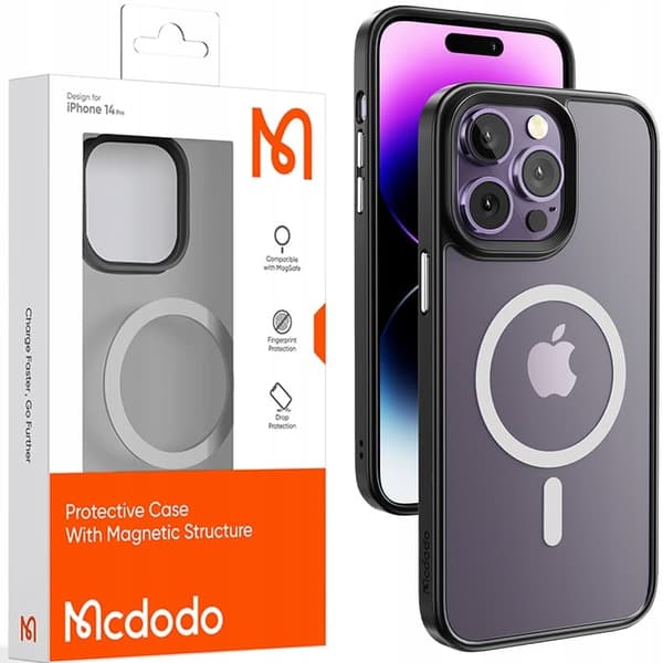 Magnetisk deksel, svart, iPhone 14 Pro Max, McDodo