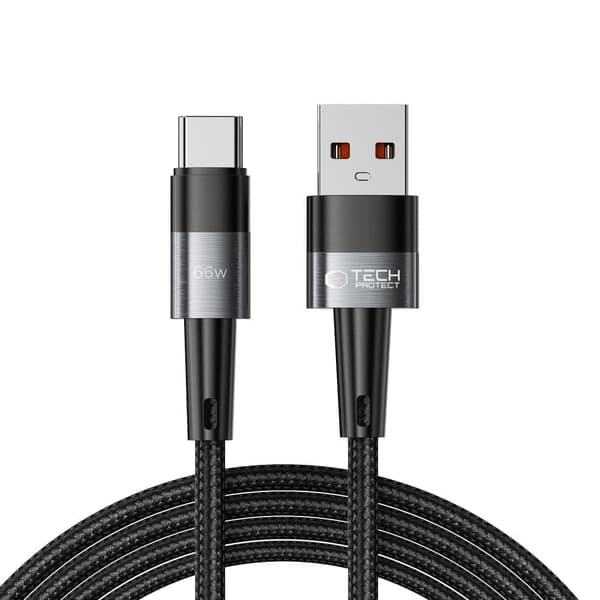 TECH-PROTECT ULTRABOOST TYPE-C KABEL 66W/6A 200CM GRÅ