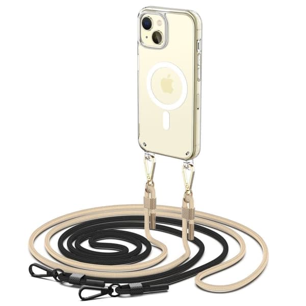 TECH-PROTECT FLEXAIR KJEDE MAGSAFE IPHONE 15 SVART OG BEIGE