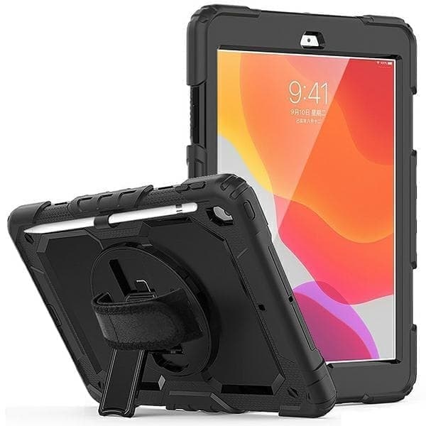 Tech-Protect Solid360 kotelo iPad 10.2" 2019/2020/2021 musta/musta