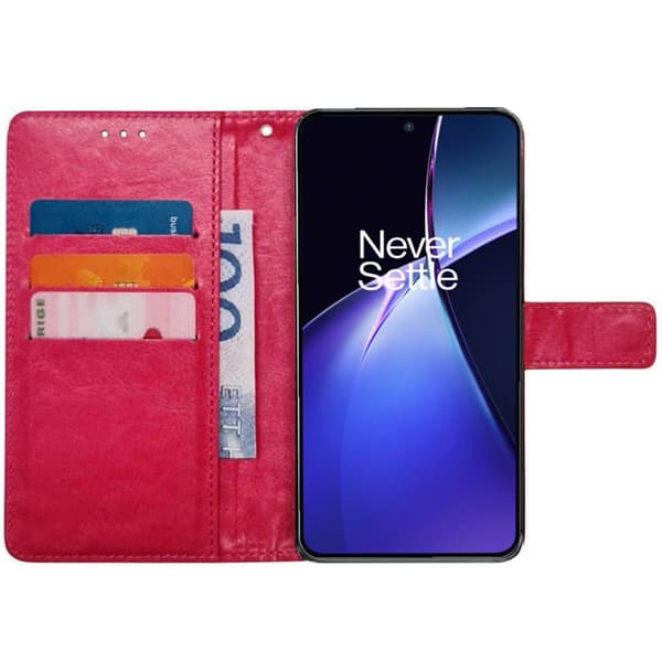 Wallet cover 3-kort OnePlus Nord CE4 Lite - Lyserød