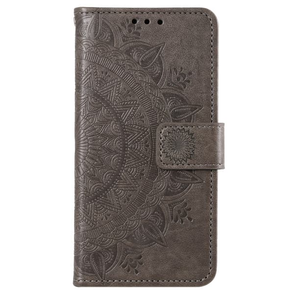Sony Xperia 10 VI Mandala Läder Fodral Grå