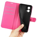 Miniatyrbild 4 av 6: Motorola Moto G04 4G/G24 4G Fodral Litchi Läder Rosa