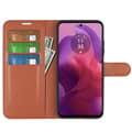 Miniatyrbild 2 av 6: Motorola Moto G04 4G/G24 4G Fodral Litchi Läder Brun