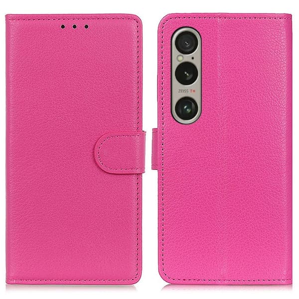 Sony Xperia 1 VI Litchi Läder Fodral Rosa