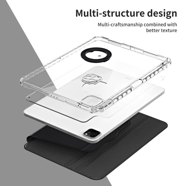 iPad Pro 13 2024 Fodral Hybrid Rotation Penhållare Svart