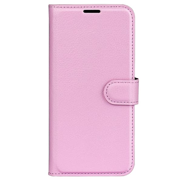 Google Pixel 8A Litchi Läder Fodral Ljus Rosa
