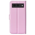 Miniatyrbild 6 av 6: Google Pixel 8A Litchi Läder Fodral Ljus Rosa