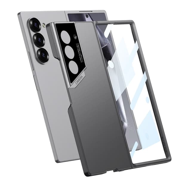GKK Galaxy Z Fold 6 Skal Med Skärmskydd Härdat Glas Grå