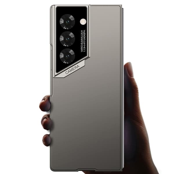 GKK Galaxy Z Fold 6 Skal Med Skärmskydd Härdat Glas Grå